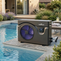 Тепловий насос для басейну Termojet Dolphin 30-60 м³ інверторний 15 кВт (1000x400x660 мм) до -10°C з Wi-Fi, чорний A+++