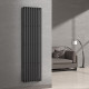 Вертикальний радіатор Ellipse 480х1800-8, anticor, чорний муар