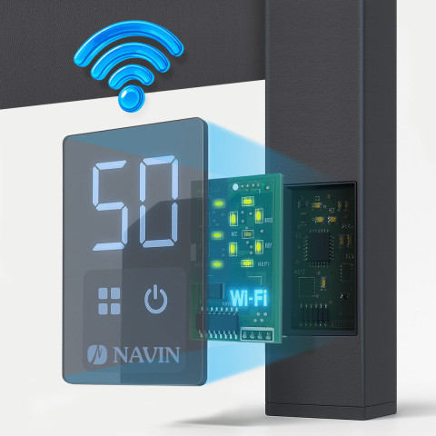 Рушникосушка електрична Navin Avalon 480х1200 Sensor з Wi-Fi права, чорний муар
