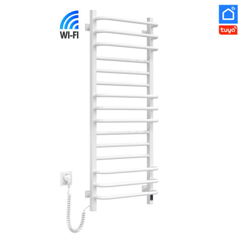 Рушникосушка електрична Navin Грандіс 480х1200 Sensor з Wi-Fi, ліва з таймером, біла