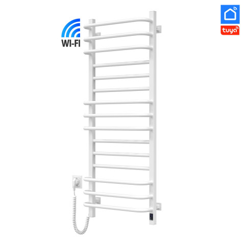 Рушникосушка електрична Navin Грандіс 480х1200 Sensor з Wi-Fi, ліва з таймером, біла