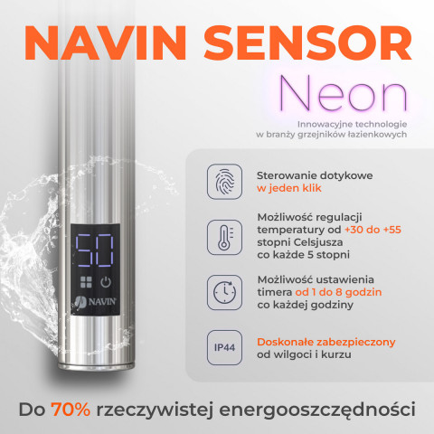 Рушникосушарка нержавіюча електрична Navin Retro 500х1000 Sensor з Wi-Fi колір золоті кулі, права