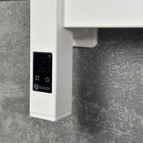 Електрична рушникосушка NAVIN Largo 1100х500 Sensor з Wi-Fi, широка лівобічна, білий оксамит