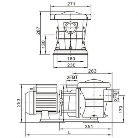 Насос Bridge 2,2 кВт, 38 куб.м/год, 220В, 3 HP