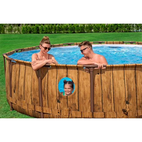 Каркасний басейн Bestway 427x107 см круглий з насос-фільтр, драбина, тент 13.03 м³ (561JM)