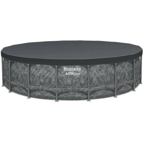 Каркасний басейн Bestway 549x132 см круглий з пісочним насос-фільтром, сходи, тент 26 м³ (561KC)