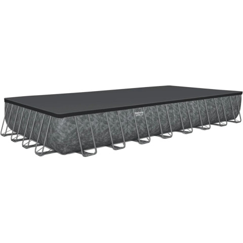 Каркасний басейн Bestway 956x488x132 см прямокутний з пісочний насос-фільтр, сходи, тент, наповнювач для фільтра 52,2 м³ (561KJ)