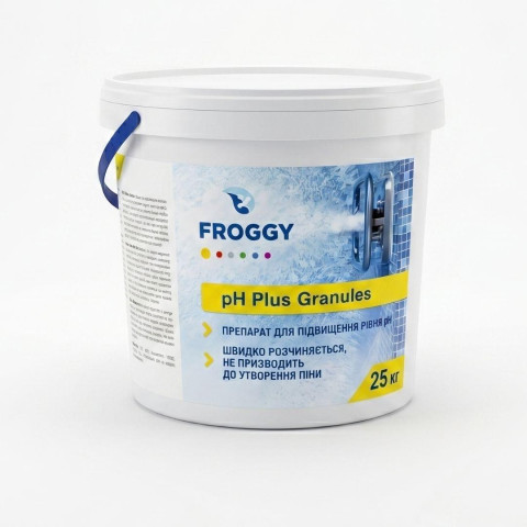 Засіб Froggy pH+ Granules для підвищення pH води в басейні в гранулах, 25 кг