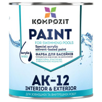 Акрилова фарба для басейну Kompozit АК-12, матова 2.8 кг, блакитна