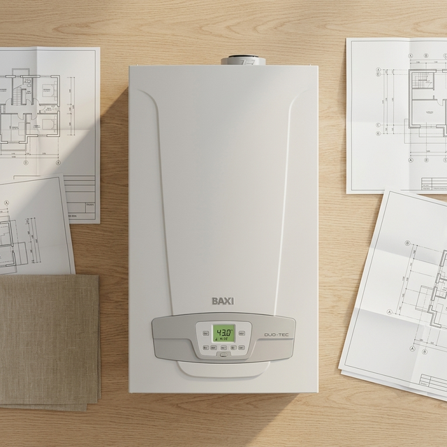 Газовий конденсаційний котел BAXI NUVOLA DUO-TEC+ 16 GA, вигляд спереду