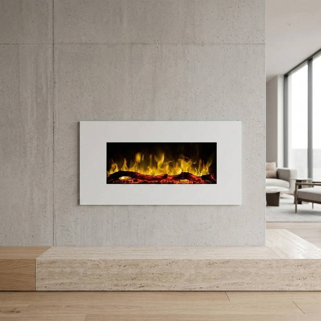 Електрокамін Aflamo ALBION 33 Білий в інтер'єрі