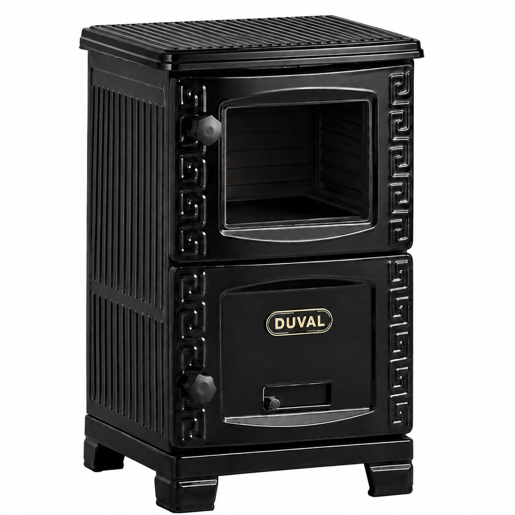 Печь Duval ЕМ-206F BL, чугунный корпус с декором