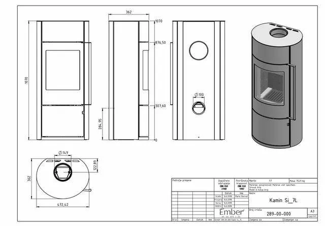Розміри Color Stoves Si_7 L